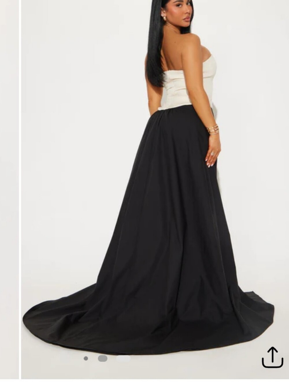 Guiselle Poplin Gown Cream/Black Large
